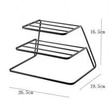 Kitchen Drain Iron Rack 3 Levels Different Size Plates Bowl Cup Separate Storage Rack Dishes Bowl Stand - Multicolor - View 6