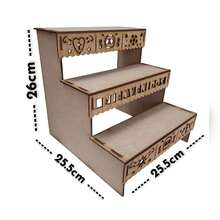 Openwork Altar Offering Day Of The Dead Ladder 3 Levels Display Computer Shelf Decoration Ornament - Brown - View 5