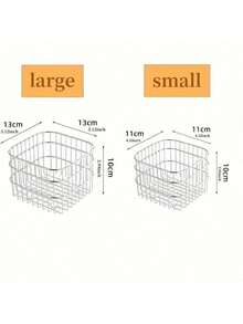 1 件多功能桌面浴室铁丝收纳篮，办公桌化妆口红收纳盒，家用厨房浴室护肤品架 - 銀色 - 查看 3