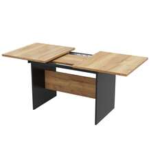 Expandable Dining Table 140/180*80cm, Suitable For 4-6 People, Rectangular Wood Grain Dining Table, Natural, Minimalist Style Expandable Dining Table - 1 - 查看 5