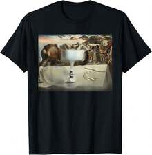 Apparition Of Face And Fruit Dish Famous Painting By Dali T-Shirt - màu đen - Xem 1
