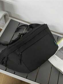 New Large-Capacity Breast Bag For Women Ins Fashion Crossbody Bag Simple Versatile Sports Waist Bag Student Cool Shoulder Bag - Black - View 8