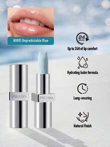 PRADA Classic Lip Balm #U001 Unpredictable Blue 3.8g | Hydrating Luxury Lip Balm With A Modern, Couture Twist | Unique Blue-Tinted Formula That Enhances Natural Lip Tone | Smooth, Lightweight Texture For All-Day Comfort And Moisture | Infused With Nourishing Ingredients For Soft, Supple Lips