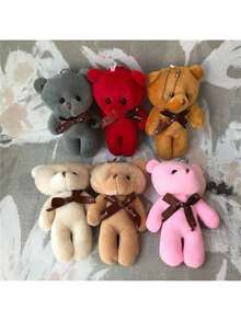 Kit 12 Urso Xadrez Animado Chaveiro Brinquedo Presente - Multicolorido - Visão 2