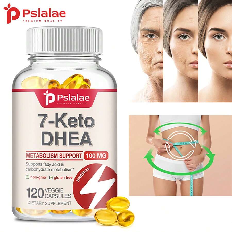 PSLALAE 7-Keto-DHEA Capsule - Appetite Control, Improve Digestion, Promoting Metabolism, Boosting Energy, And Enhancing Concentration - 120pcs - Một chai - Giai đoạn dùng thử - Xem 1