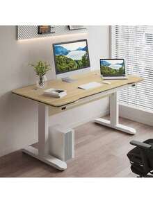 Office Desk/Computer Desk - Ergonomic Modern Computer Workstation Suitable For Home Office Work And Study. - Maple - View 10