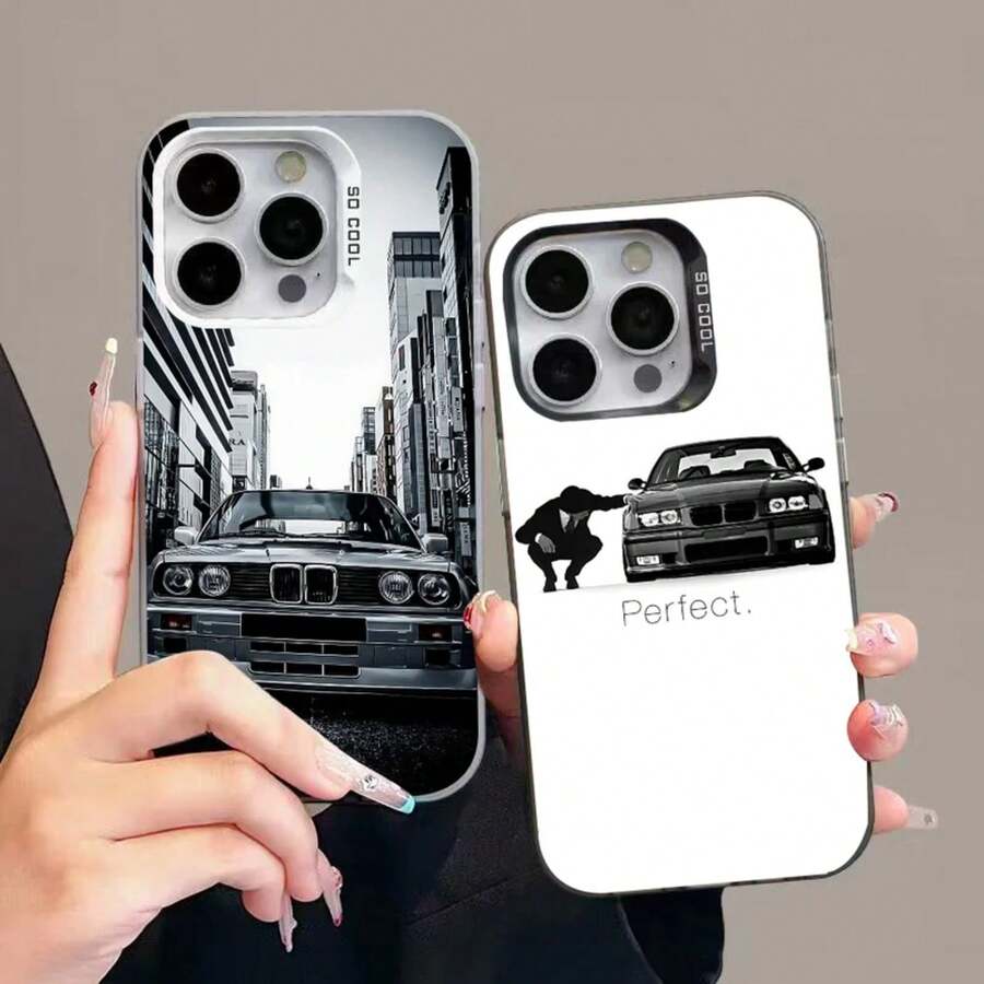 Funda de teléfono compatible con coche B- Bmwes-S E30 compatible con 16 15 14 13 12 11 Pro Max Plus, funda trasera plateada a prueba de golpes, funda compatible con 17 pro max, funda 17 pro, funda 17, funda 16 pro max - z3 - Ver 1