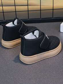 1 Pair Children's Snow Boots, Flat Plush Lined Warm Winter Boots For Toddler Boys And Girls