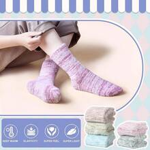 SISOSOCK 5 Pairs Fuzzy Soft Cozy Fluffy Socks Women, Casual Thick Plush Comfy Sleep Socks, Warm Winter Gifts Women - 多色-1 - 查看 3