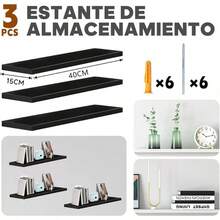 Estante Flotante  de repisasflotantesblancas.repisasblancasflotantes,Estante flotanteblanco,repisas flotantes enblanco,repisasblanco - negro*40 - Ver 7