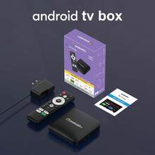 TUOGTCI Mini TV Box, Allwinner H313 TX1 Android 10 Smart TV Box - Reproductor multimedia 4K Ultra HD con CPU H313 de cuatro núcleos, Wi-Fi 2.4G y Ethernet, control parental, control remoto y fuente de alimentación, diseño compacto para mini TV, Smart TV doméstico, dispositivo de transmisión de video, componentes de alta calidad
