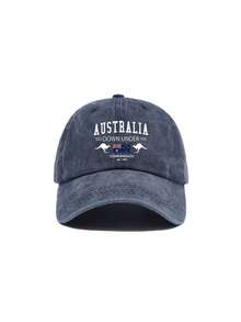 1 Stück modische Baseballkappe mit Australien Flagge & Muster - atmungsaktiv, verstellbar, Vatertagskappe & Baseballkappe - lässiger Hut geeignet für Outdoor-Sport, Reisen und Laufen (verschiedene Farben erhältlich), Sommer, Strand, Urlaub - Gewaschene Kappe - Übersicht 7