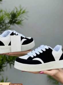 Women's CFasual Sports Shoes New Comfortable Sneaker Promotion From 34 To 39 - Đen/Trắng - Xem 3