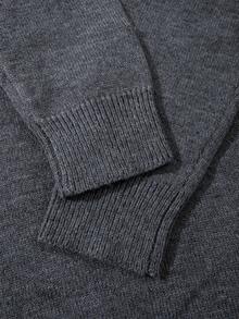 Men's Casual Loose Solid Color Korean Style Commute Versatile Long Sleeve Crew Neck Knit Pullover Sweater, Autumn/Winter