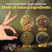 VivoNu Pure Himalayan Shilajit Gummies, Micronutrient Supplement, Himalayan Premium Ingredient With Shilajit - Ashwagandha, Gokshura, Fulvic Acid & 85+ Trace Minerals I For Men, Women - 1 túi - Xem 2