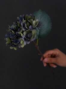 1 pezzo Fiore artificiale di ortensia vintage, decorazione per il soggiorno, composizione floreale di ortensia vintage, fiore di seta, decorazione per la casa, accessorio per la fotografia - Multicolore - Visualizzare 5