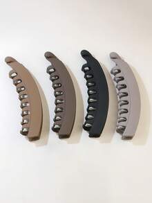 Set de 4 pinzas de pelo minimalistas y curvas, con acabado mate versátil, adecuadas para mujeres y niñas, para estilos casuales, de trabajo y sencillos, accesorios de pelo de invierno de color aleatorio, elegantes pinzas de pelo