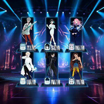 حامل أكريليك بشكل كائن فضائي - ميزي، سويا، هارو، توري، يوري، إيدن | ديكور مكتب أنمي، هدية تذكارية للمعجبين