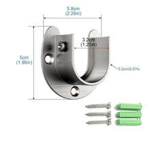 4pcs/Set Heavy Duty Stainless Steel Closet Rod - Strong Support For Closet Rods And Curtains - Includes Screws - A - View 2