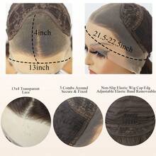 250% Density 26 Inches Brown Straight 13x4 Lace Front Wigs Long Chocolate Brown Straight Heat Resistant Hair Wigs For Women Mocha Brown Silky Straight Synthetic Fiber Glueless Hairpiece Wigs 13*4 HD Transparent Lace Frontal Wig Brown Straight Hair Wigs - Chocolate Brown - View 9
