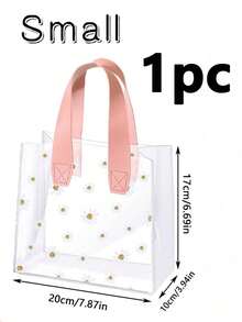 10个/5个/1个透明PVC礼品包装袋，可重复使用礼品袋【不含丝带】，适用于新娘送礼会、婚礼、生日、购物、简约家居装饰、带提手透明礼品袋、透明婚礼礼品袋、团体礼品袋、节日派对用品、复活节礼物、圣诞节礼物 - 彩色 - 查看 12