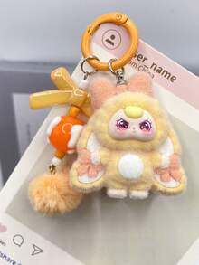 1 pieza Nuevo accesorio de moda de oso de felpa con grano DIY, bolsa ciega, colgante de escritorio, adorno de coche, llavero, llavero de muñeco 3D de dibujos animados, llavero de pareja de silicona cosida, mejor vendido celebridad/bebé accesorios de coche, llavero de accesorio de bolso cosido para amigo, regalo de fiesta de Navidad