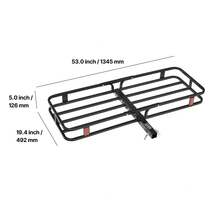 53" X 19" X 5", Hitch Cargo Carrier, 500 Lbs Capacity Hitch Cargo Carrier With Hitch Stabilizer & Ratchet Straps, Hitch Mount Cargo Carrier With Cargo Net With Hook, Fit For SUVs - Black - View 10