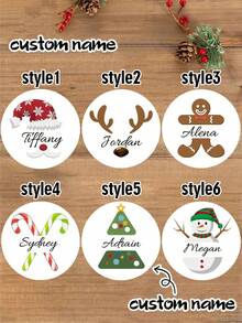 1/30/60/120pcs Personalized Christmas Stickers, Customized Holiday Labels, Christmas Craft Stickers, Gift Bag Stickers, Student Card Stickers, Winter Planner Stickers, Merry Christmas Vinyl Envelope Seals - Multicolor - View 14