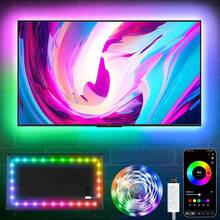 LED Lights For TV, 16.5ft TV Led Backlight For 45-75 Inch TVs RGB TV Backlight Behind Music Sync Bluetooth APP & Button Control TV LED Strip Lights USB Powered For Bedroom/Gaming - 9,6FT cho TV 32"-45" - Xem 8