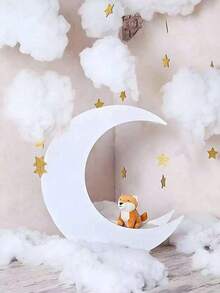 1件云朵造型壁挂装饰品，派对及婚礼场地装饰，婚礼季必备，派对装饰，优雅可爱简约白色涤纶道具，云朵造型家居挂饰，圣诞装饰 - 彩色 - 查看 7