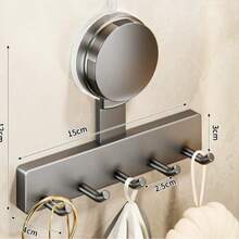 Mejor Gancho adhesivo sin taladro de acero inoxidable resistente con ventosa para colgar sobre la puerta, soluciones de organización del hogar, accesorios de baño, ganchos multiusos, almacenamiento de garaje, ganchos de utilidad, diseño de instalación libre, moderno y práctico - Multicolor - Ver 6