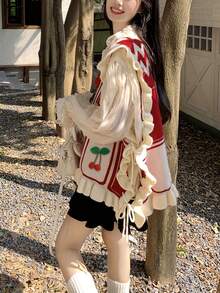 Women Sweater Vests - Red - View 5