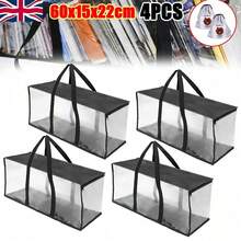 Pack Of 4 Portable CD Storage Bags Disc CD Carry Case, Clear Covers With Zipper - Default - View 1