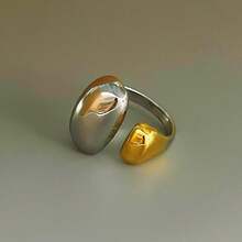 VKHK 1 chiếc nhẫn bản rộng cổ điển bằng thép không gỉ mạ vàng 18k, thích hợp làm quà tặng hàng ngày cho phụ nữ - nhẫn - Xem 14