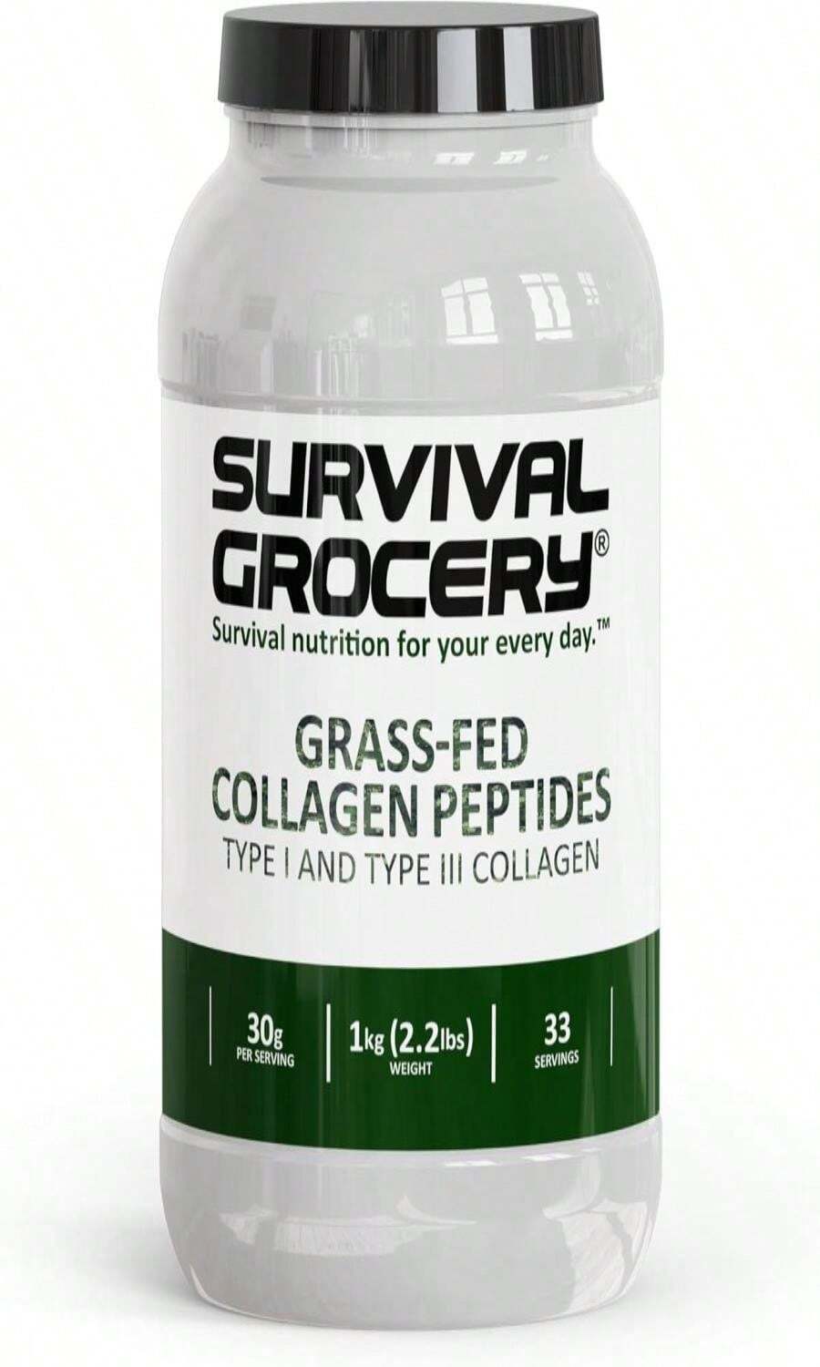 Survival Grocery? Collagen Peptides Powder – Grass Fed Hydrolyzed Collagen Protein Supplement, Types I &Amp; III, Unflavored, Gluten Free, Keto Friendly, Non-GMO, Dairy Free, 1kg, 1 Jug - Flavor NameA - 查看 1