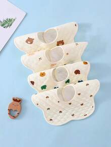 加厚防水婴儿围嘴，婴幼儿纯棉空气层口水围兜，儿童喂奶围兜，新生儿拍嗝巾 - 彩色 - 查看 7