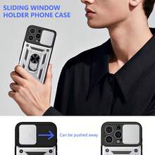 军工防摔（含屏幕保护膜）隐藏式支架军用级防震手机壳兼容 Apple 11/12/13/14/15/16 Pro Max、Galaxy S22/23/24/S25+ Ultra、A04/A05/A14/A15/A24/A25/A34/A54、S A56/A36/A26 - 銀色+螢幕保護貼 - 查看 3