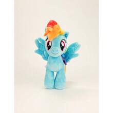 Hasbro 我的小马驹 30 厘米毛绒玩具，官方正品暮光闪闪萍琪派小蝶彩虹冲刺毛绒玩具，适合女孩的柔软可拥抱毛绒玩具，适合女孩的理想生日假期可爱礼物 - 彩虹破折號 - 查看 1