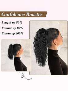 14 Inch Curly Wave Ponytail Synthetic Hairpiece Heat Resistant Fiber Elegant Claw Clip Ponytail Extension For Women - Multicolor - View 5