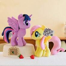 Hasbro Hasbro 我的小马驹 30 厘米毛绒玩具，官方正品暮光闪闪萍琪派小蝶彩虹冲刺毛绒玩具，适合女孩的柔软可拥抱毛绒玩具，适合女孩的理想生日假期可爱礼物 - 暮光閃閃 - 查看 4