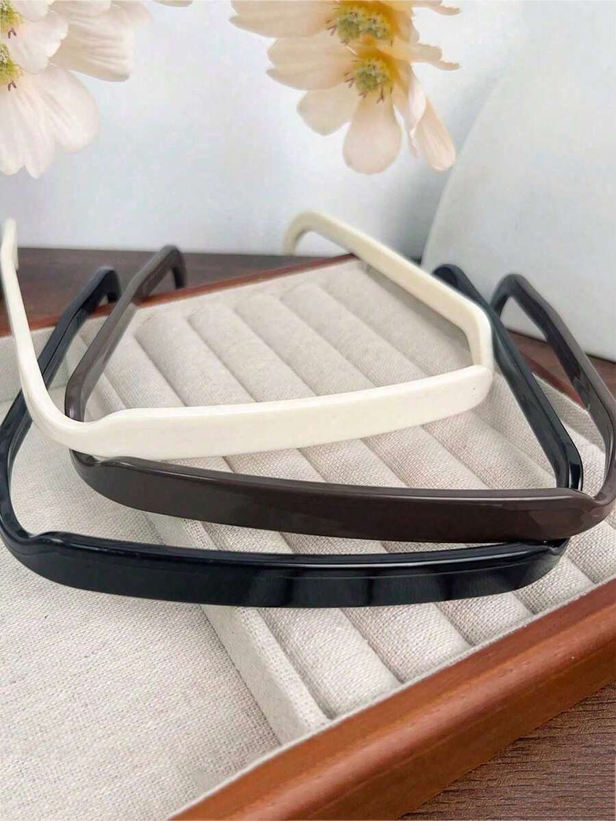 方形眼镜头带，无压迫感头带，眼镜佩戴者专用头带，舒适不勒头的太阳镜头带，女士夏季隐形固定发夹，卷发专用，适合厚发，眼镜专用发饰，无唇形，女士和女孩适用，女士头饰发带，家居美发配饰 - 彩色 - 查看 1