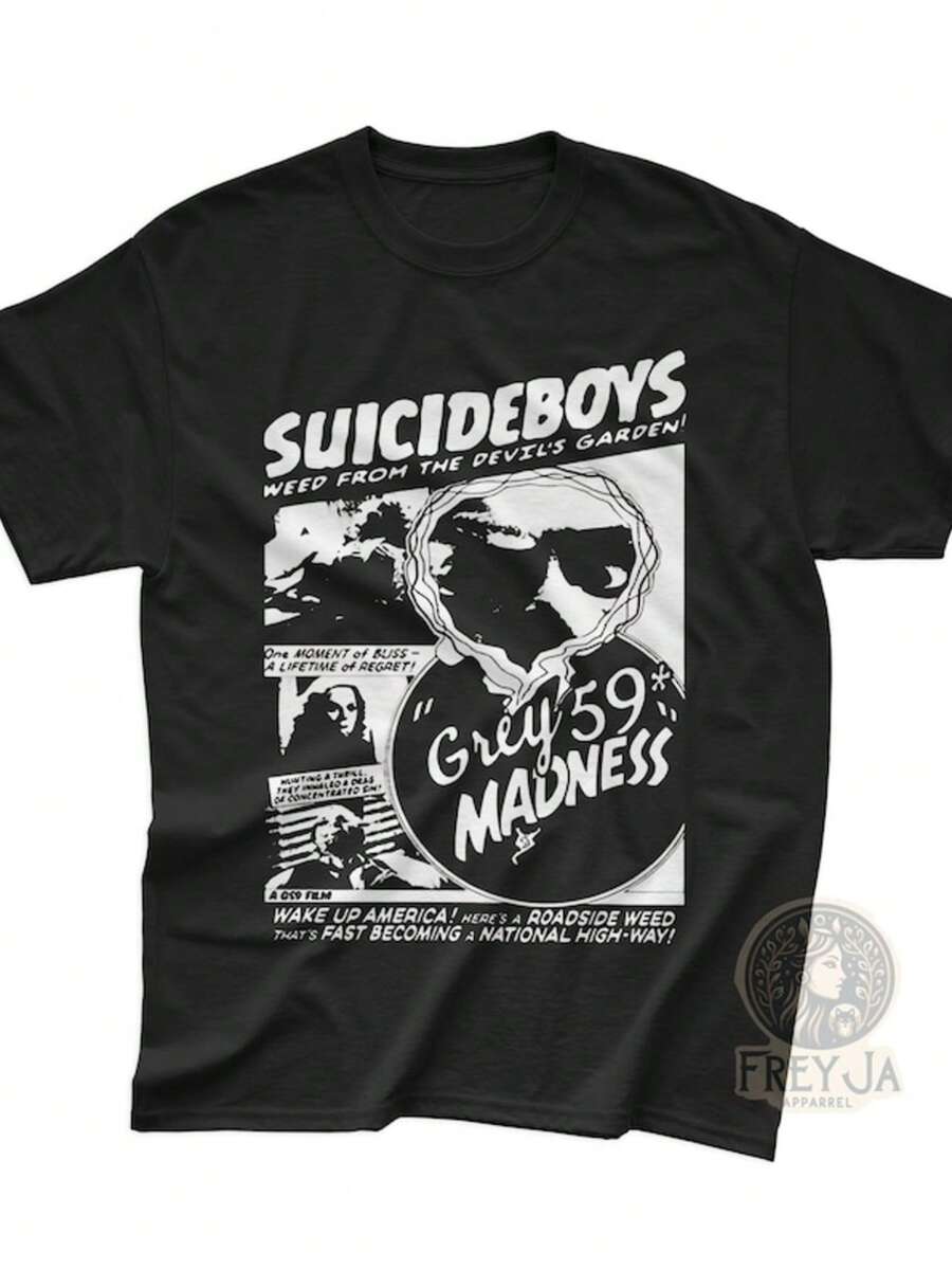 Suicide Boys Exclusive T-Shirt - Unisex Rap Music Graphic Shirt - G59 Tee - Printed Music Poster Gif - 黑色 - 查看 1