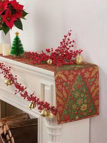 1 pièce Chemin de table sapin de Noël, Chemin de table décoratif de Noël, Chemin de table aspect lin de Noël, Chemin de table, Chemin de table, 1 pièce Chemin de table, 4 pièces Sets de table, 1 pièce Housse de coussin, 3 produits disponibles, Décoration saisonnière d'intérieur/extérieur pour fête d'hiver, Décoration de Noël pour la maison, Décoration de chambre de Noël, Fournitures de fête de Noël - Multicolore - Voir 3