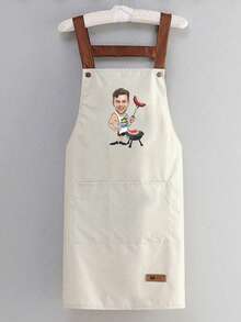 Suitable For, Father, Can Customize Text And Logo, Personalized Waterproof Kitchen Apron, Can Customize Logo And Name, Chef Cooking Apron, Girlfriend, Boyfriend, Graduation, Unique Expression Of Love, Forever Love - Multicolor - View 5