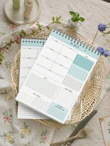 Trees 8.5" X 5.5" 100g Office Supplies Undated To-Do List Notepad, Agenda Organizer Spiral Bound Task List Planner, Productivity Enhancer, Teacher's Day/Back To School Gift - Green - View 5