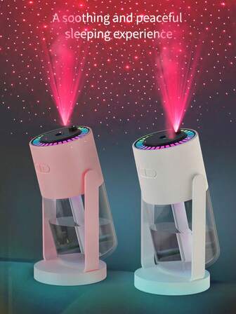 280ml Mini Humidifier & Aroma Diffuser With Rotating Starry Sky Projector, Perfect Gift For Bedroom, Office, Personal Space, USB Powered
