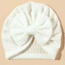 Baby Waffle Hat Foreign Trade Children's Hat Baby Bow Headband Hat Spring And Summer Hat