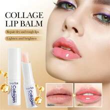 1Pc Collagen ANTI CRACKING LIP BALM Reduce Lip Wrinkles, Prevent Peeling And Cracking. Moisturizing And Hydrating. Brighten Lip Skin Tone. - 白色 - 查看 7