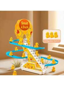 1 Set Funny DIY Ducks Chasing Race Track Game Kit With Lights And Music Roller Coaster Toy Electric Small Duck Climbing Toys Kids Gift Birthday Gifts (Due To The Production Batch Issue, There Are Two Types Of Holes At The Bottom Of The Appearance: Square Holes And Round Holes. Random Shipment Does Not Affect The Product's Usage)