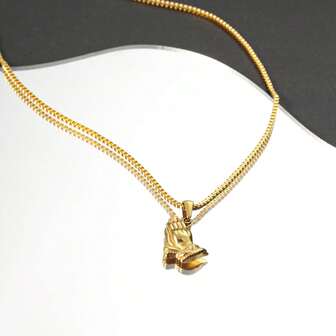 1 st hiphop-stil pläterade rostfria stål handformade hängen halsband med lådkedjor dags att bära